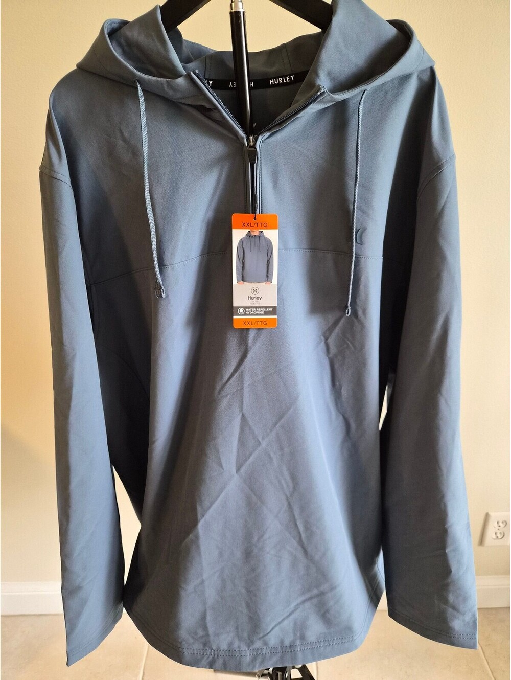 Hurley Men's Water Repellent Pullover Hoodie XXL Blue 0117